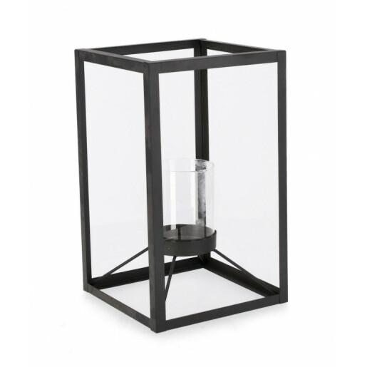 Set 6 felinare metal negru Janie 18.5x18.5x30.5 cm