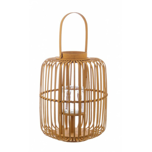 Set 2 felinare bambus portocaliu Brielle 34x42.5 cm