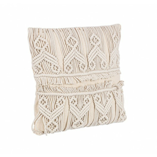 Set 5 perne decorative macrame ivoire Charan 45x45 cm