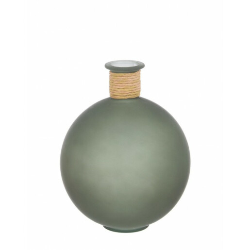 Vaza flori sticla verde 20x25 cm