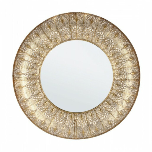 Oglinda perete metal auriu Larjam 70x5.5 cm