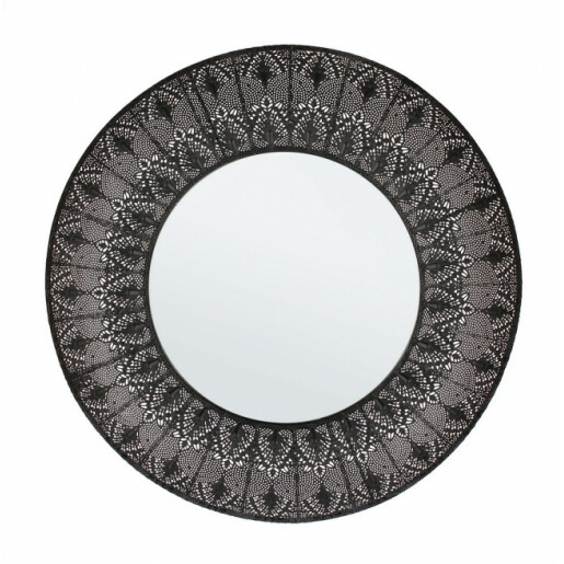 Oglinda perete metal negru Larjam 70x5.5 cm
