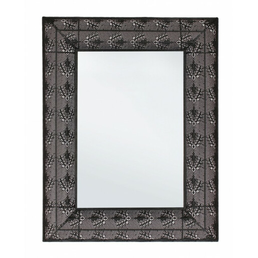 Oglinda perete metal negru Larjam 70x6.5x90.5 cm