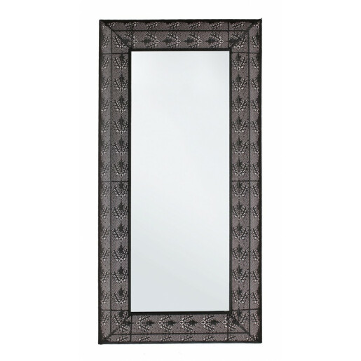 Oglinda perete metal negru Larjam 70x6.5x140.5 cm