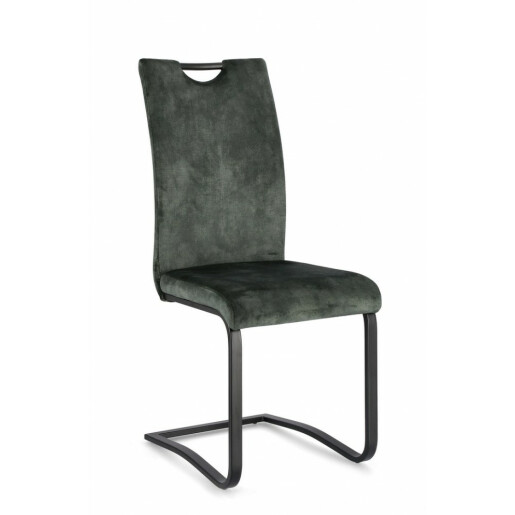 Set 4 scaune otel negru catifea verde Kenneth 42x56x102 cm