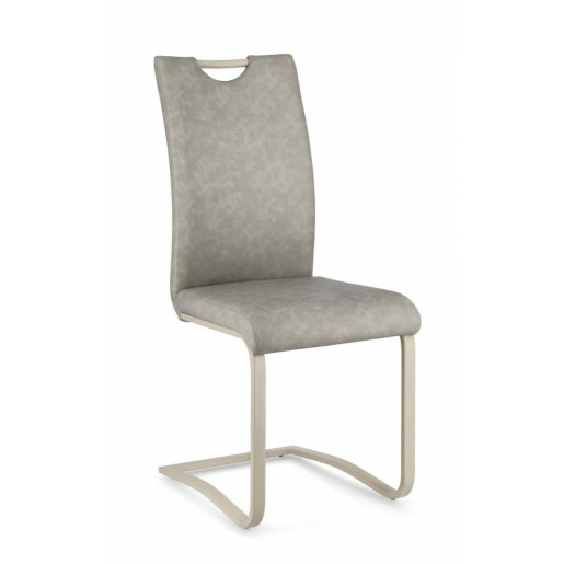 Set 4 scaune otel piele ecologica bej Kenneth 42x56x102 cm