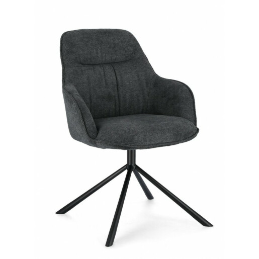 Set 2 fotolii otel negru textil gri antracit 59x65x86 cm