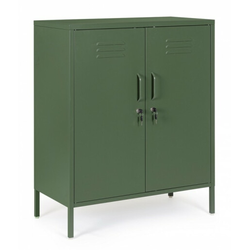 Comoda 2 usi otel verde Cambridge 40x80x101.5 cm
