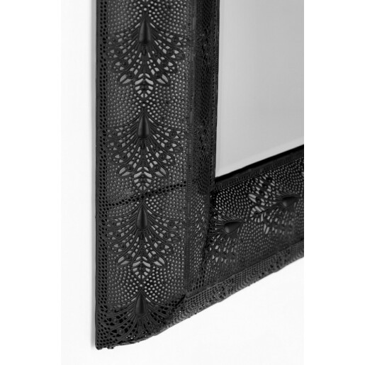 Oglinda perete metal negru Larjam 70x6.5x140.5 cm