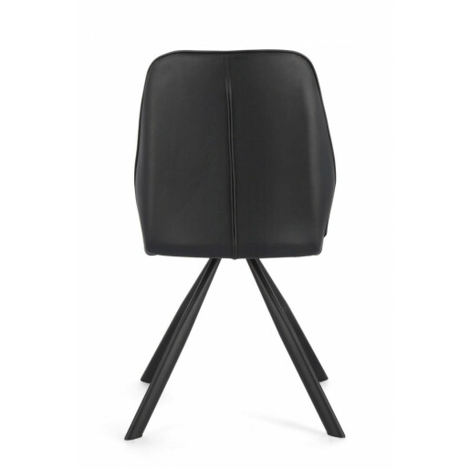 Set 4 scaune otel piele ecologica neagra Maxwell 44x62x88 cm