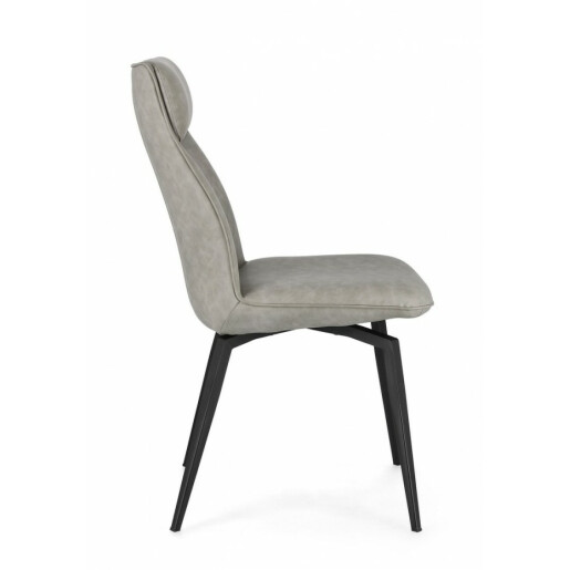 Set 2 scaune otel gri antracit piele ecologica bej Lawrence 48x64x92 cm