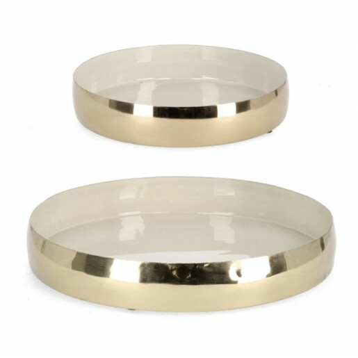 Set 2 tavi metal bej auriu Velma 26x5 cm, 36x5 cm