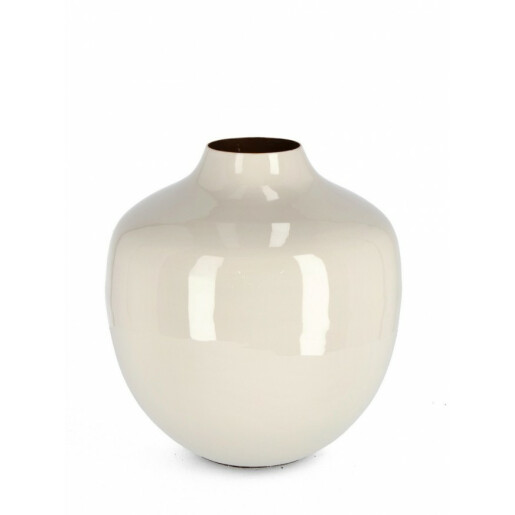 Vaza flori metal bej Velma 25x28 cm