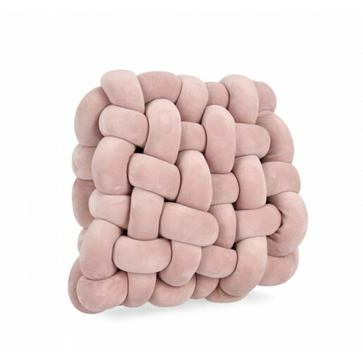 Set 2 perne decorative textil roz Entwine 30x30x10 cm