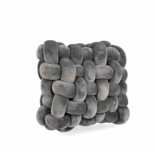 Set 2 perne decorative textil gri Entwine 30x30x10 cm