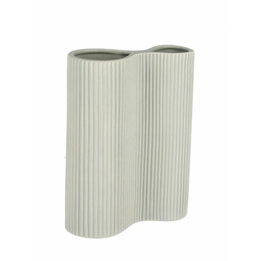 Vaza flori portelan gri 18x8x24 cm