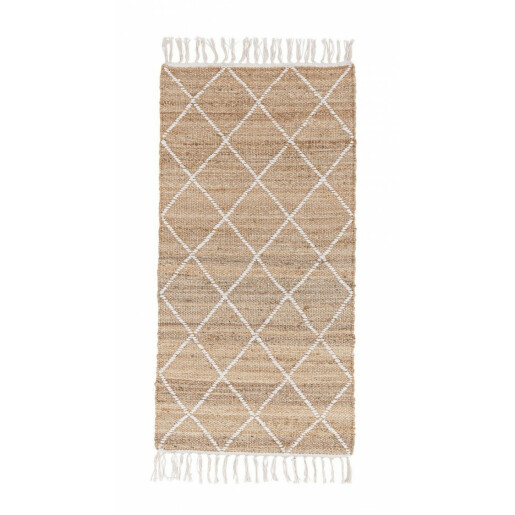 Covor iuta natur alb Shaila 70x140 cm