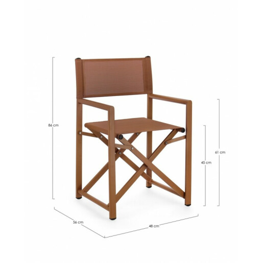 Set 2 scaune gradina caramiziu Taylor 48x56x86 cm
