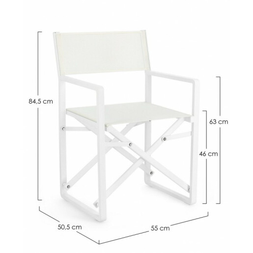 Set 2 scaune gradina albe Konnor 55x50.5x84.5 cm