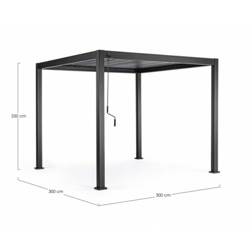 Pavilion gradina aluminiu gri antracit Ocean 300x300x250 cm
