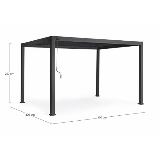 Pavilion gradina aluminiu gri antracit Ocean 400x300x250 cm