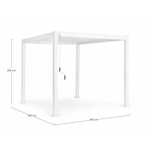 Pavilion gradina aluminiu alb Ocean 300x300x250 cm