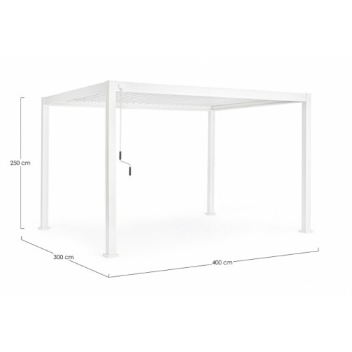Pavilion gradina aluminiu alb Ocean 400x300x250 cm