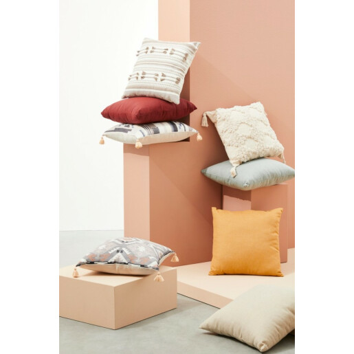 Set 4 perne decorative alb bej Alexie 45x45 cm