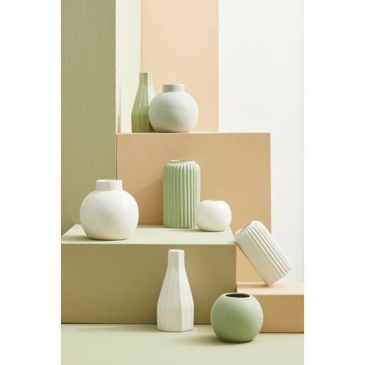 Set 4 vaze flori portelan verde Althea 13x11 cm