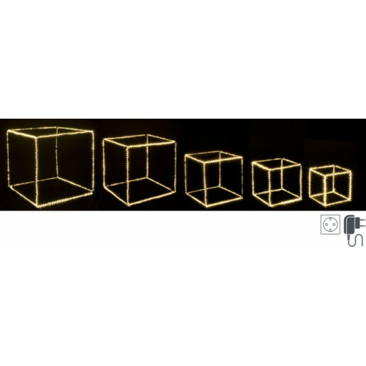 Set 5 decoratiuni luminoase 55x55x55 cm, 45x45x45 cm, 35x35x35 cm, 30x30x30 cm, 25x25x25 cm