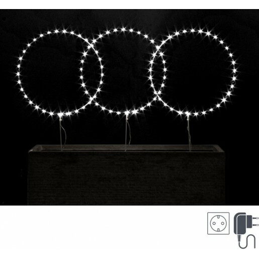 Decoratiune luminoasa 105 microleduri albe 35 cm