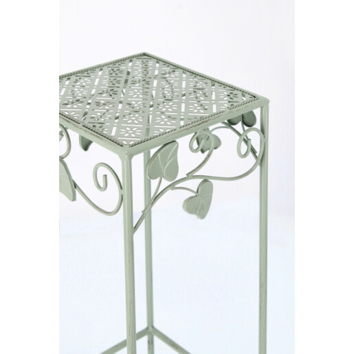 Set 3 suporturi flori otel verde Harriet 18x18x50 cm, 23x23x60 cm, 28x28x70 cm