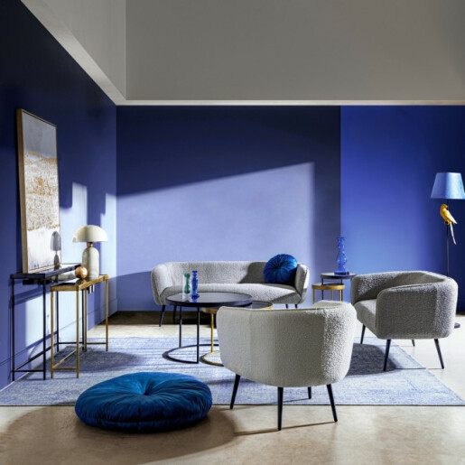 Perna podea catifea albastra Artemis 90 cm