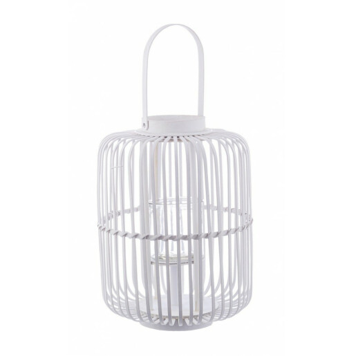 Felinar bambus alb Brielle 34x42.5 cm