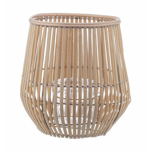 Suport lumanare bambus natur Kenzie 25x25 cm