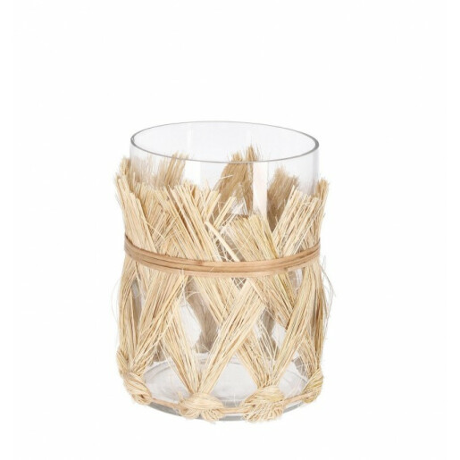 Set 6 vaze sticla rattan 10x14 cm