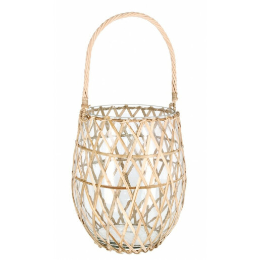 Set 2 vaze sticla rattan 20x24 cm