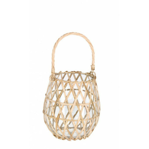 Set 2 vaze sticla rattan 16x18 cm