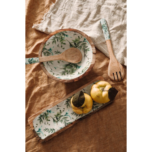 Bol lemn email multicolor Thara Ø18x6,5h