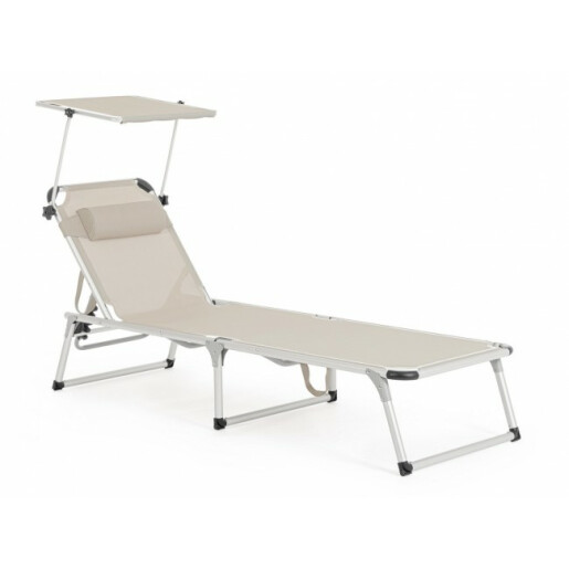 Set 4 sezlonguri gradina gri Piegh 58x193x76 cm