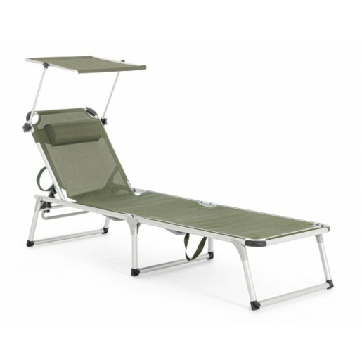 Set 4 sezlonguri verde olive Piegh 58x193x76 cm