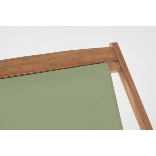 Set 4 scaune gradina lemn maro textil verde Noemi 60x106x88 cm