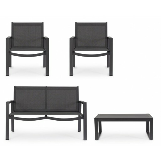 Set mobilier gradina gri antracit Kallen 126x67.5x82 cm
