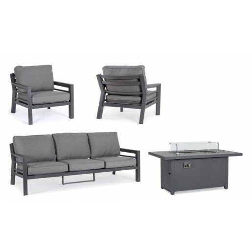 Set mobilier gradina cu incalzitor Hendrix 216x85x88 cm