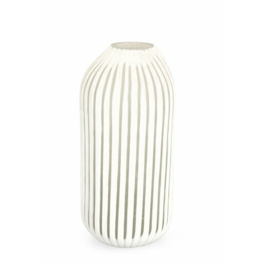 Vaza flori sticla alba Mattala 18x36 cm