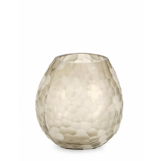 Vaza flori sticla bej Sampur 20.5x19.5 cm