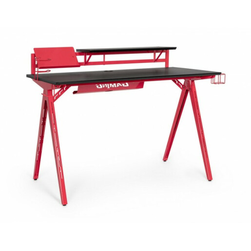 Birou gaming negru rosu 135.5x60x95 cm