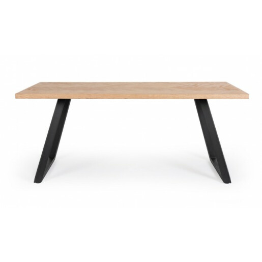 Masa mdf natur otel negru Dukat 180x90x76 cm