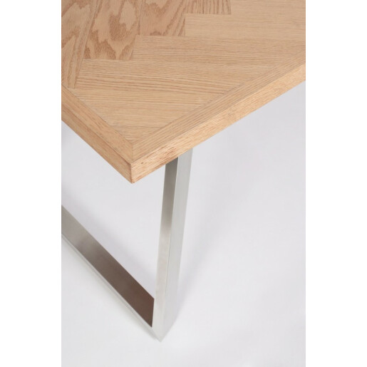 Masa mdf natur otel argintiu Dukat 180x90x76 cm