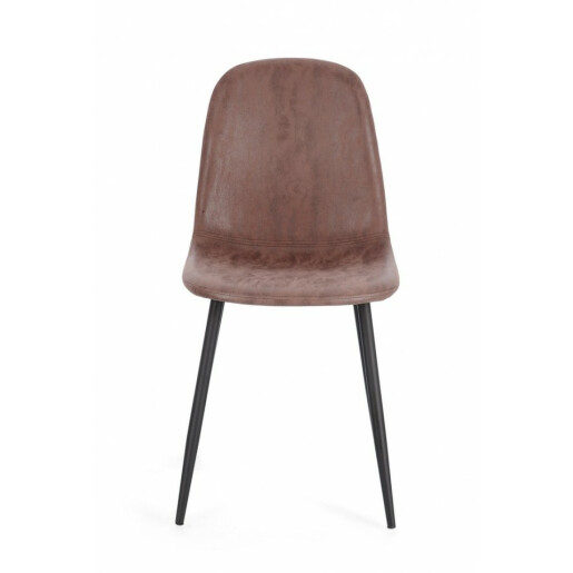 Set 4 scaune negru cognac Irelia 52.5x42.5x90 cm